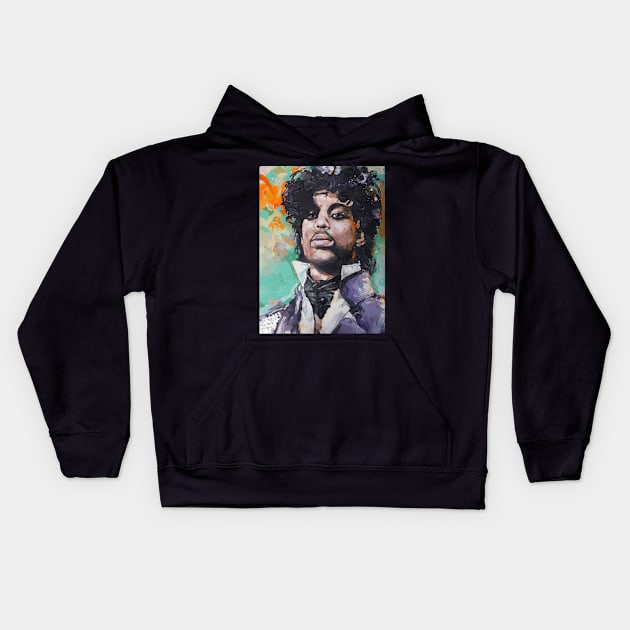 Prince Painting Kids Hoodie by keng-dela